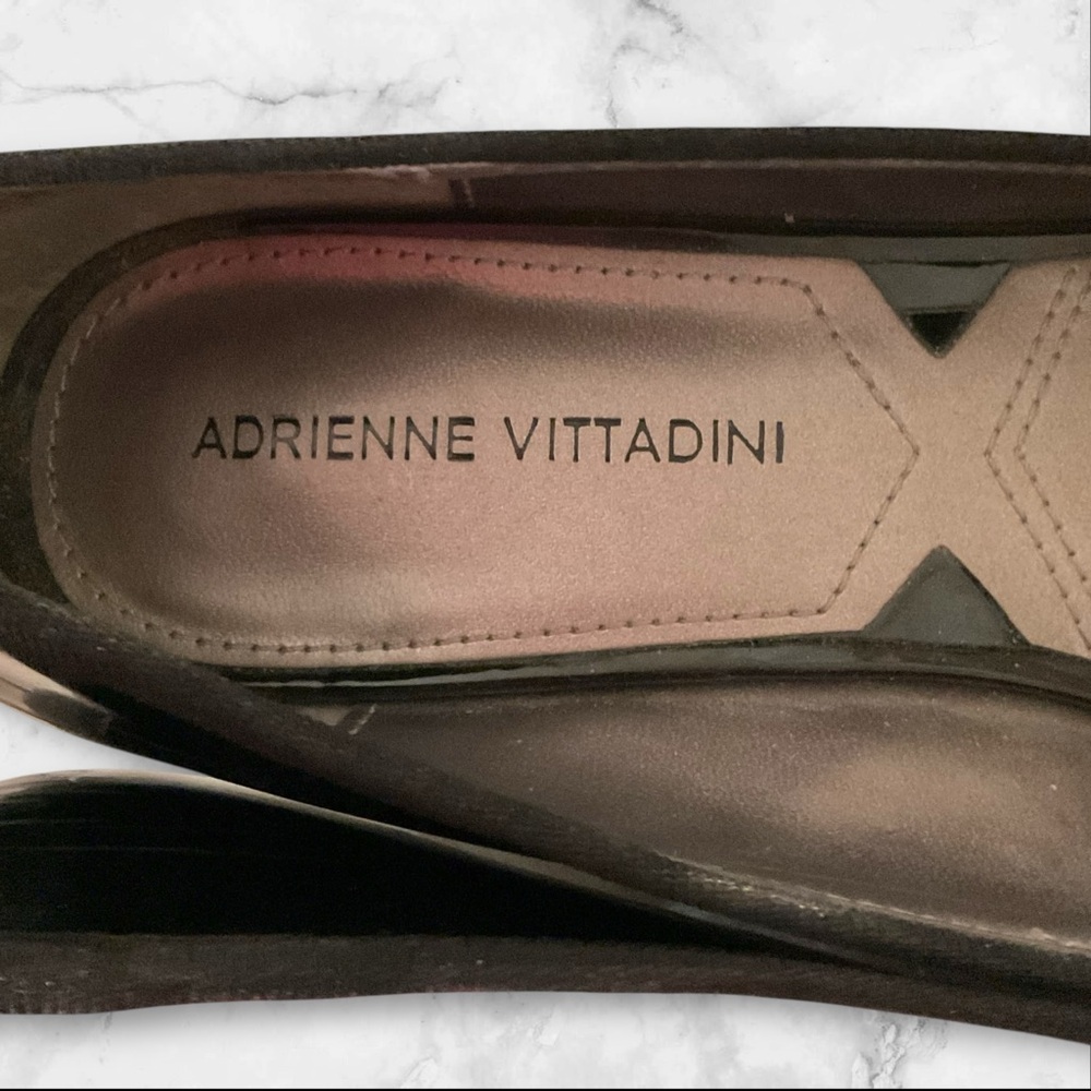 Adrienne Vittadini Black Patent Leather Flats with Bows Size 7 - Picture 14 of 15